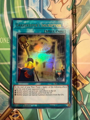 Gravekeeper's Inscription κάρτα Yu-Gi-Oh! καινούργια, ultra rare