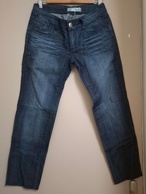 Extyn women's dark blue jeans like new with rhinestones size 46