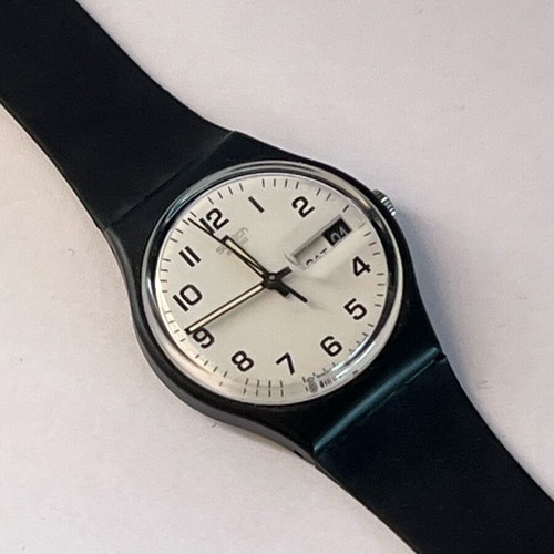 Swatch classic black watch used