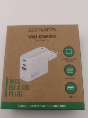 4smarts GaN Flex 65W φορτιστής τοίχου με 2 θύρες USB-C και 1 USB-A