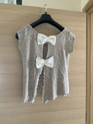 Exes women's blouse used with bows on back beige