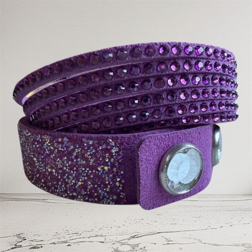 Swarovski Slake Duo PurpleSoft Wrap bracelet like new, purple