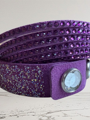 Swarovski Slake Duo PurpleSoft Wrap bracelet like new, purple