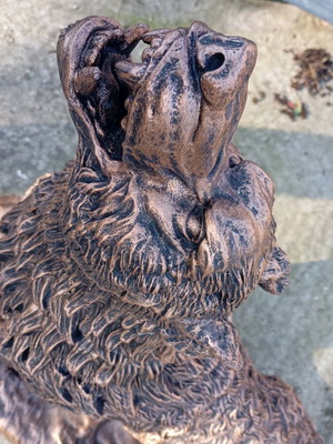 Вълк от месинг ръчно изработен нов