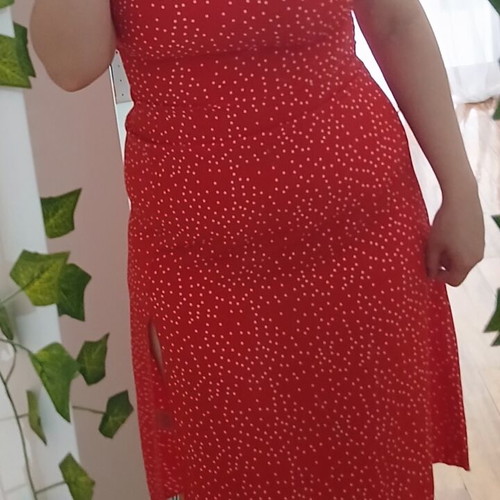 Shein red summer dress like new with side slit