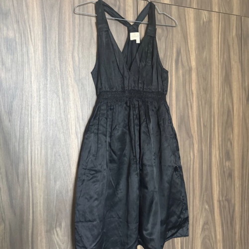Mini dress like new, black, summer style with smocked waist and lining