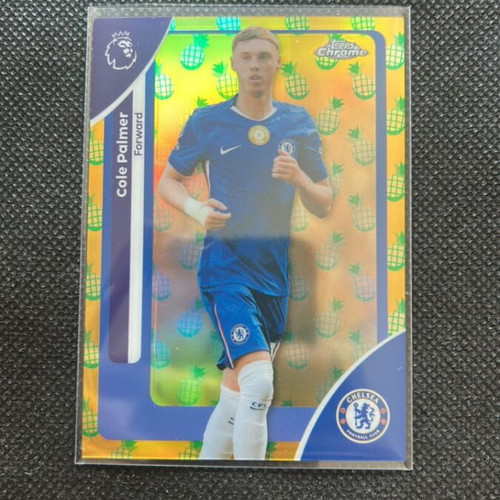 Cole Palmer 2025-26 Topps Chrome PL Yellow Pineapple Burst Refractor #63 like new
