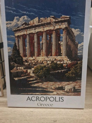 Wooden Acropolis decorative plaque like new
