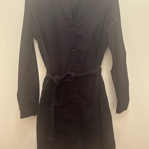 Superdry dress black minimal shirt-dress with denim texture like new