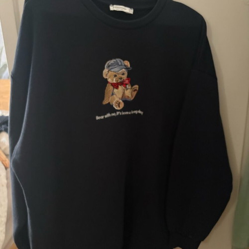 Stradivarius navy blue oversized hoodie size M new