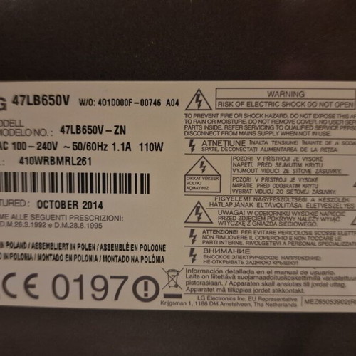 LG Smart TV 47" Full HD 47LB650V