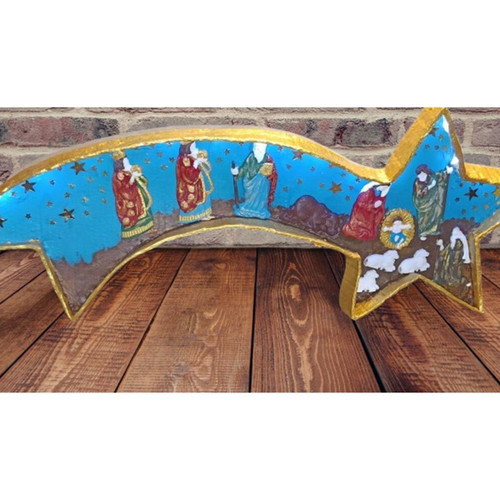 Handmade Christmas Nativity Scene The Birth of Christ with LED Lighting