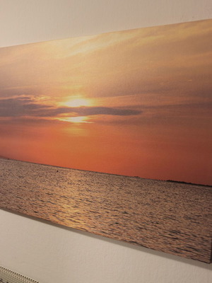 Κάδρο σε καμβά Ηλιοβασίλεμα στη θάλασσα νέο