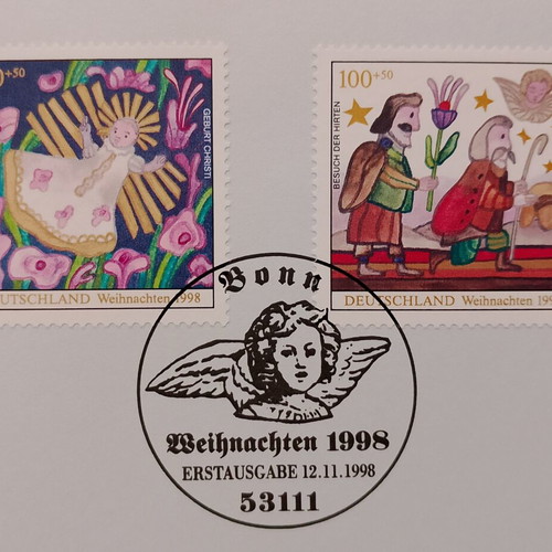 German stamps 1998 first day cover Bonn, 2 unsealed sheets