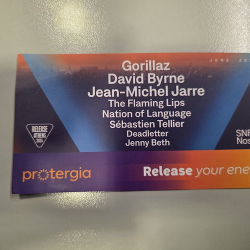 Gorillaz Live Release Athens 2026 Collectible Ticket Card like new