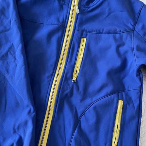 Softshell jacket for boys, size 140 cm, blue