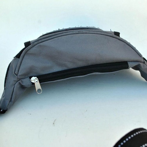 Waist Bag Used Grey and Black Nylon Polyester