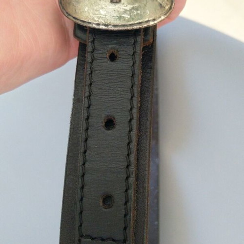 Leather belt 95 cm black like new with silver western-style details