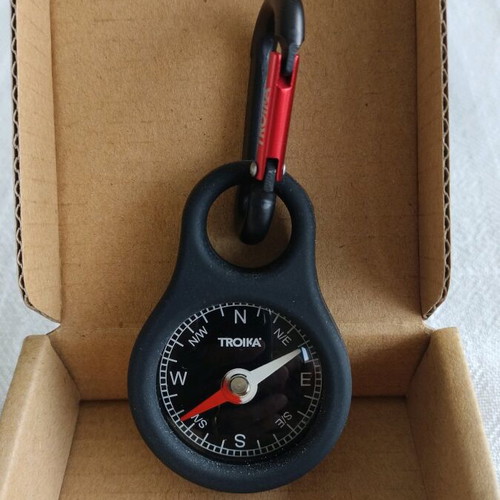 Troika compass keychain new with carabiner