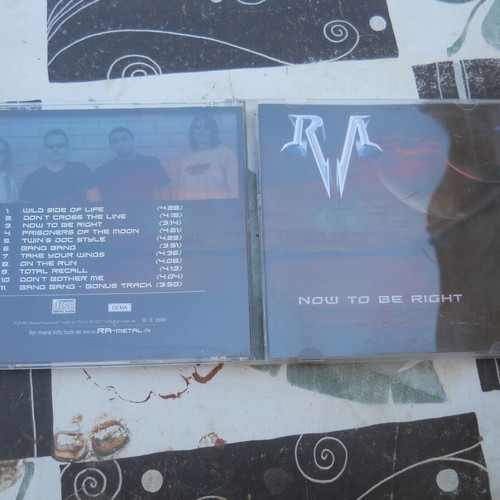 RA Now To Be Right CD used, rock