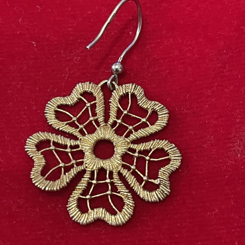 925 silver gold-plated earrings, 4.5 cm