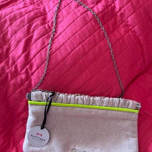 Achilleas Accessories crossbody beige bag like new with silver chain
