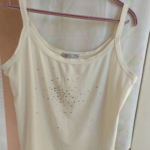 Miracle blouse with rhinestones used, size XL, white