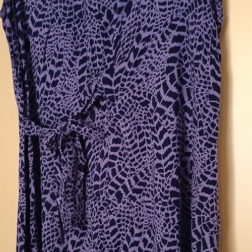 Namaste women's dress new, purple and black, size XL with patterns