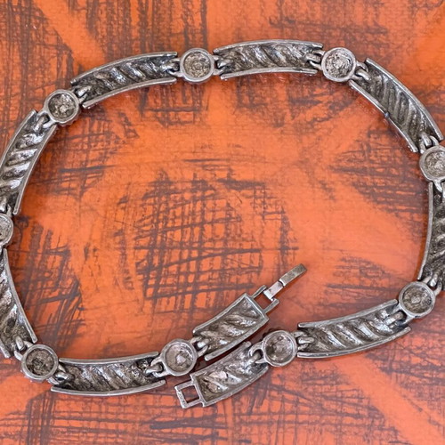 Handmade vintage silver-plated choker necklace 43 cm like new, silver