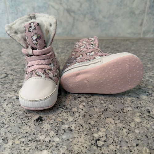 Chicco Flex Zone Baby Boots New, Size 18, Pink Unicorn Design