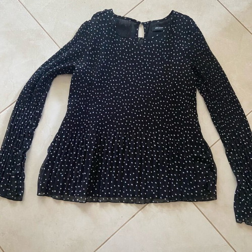 Pink Woman blouse polka dot like new, size M 38 10, black and white