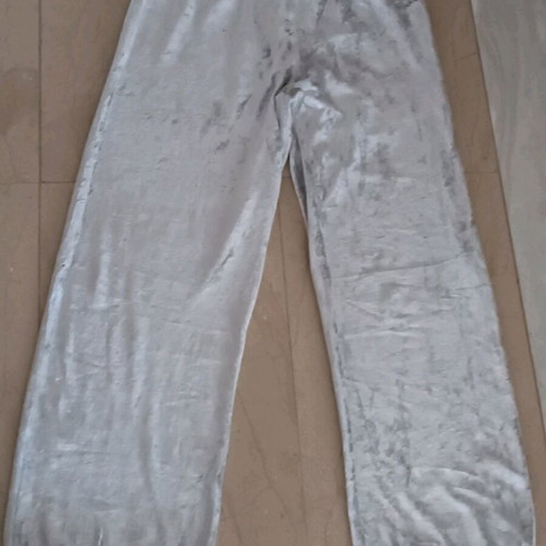 Pinco velour pants like new, size L (fits M), gray-silver