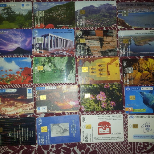 Phone cards used, pack of 20 pieces