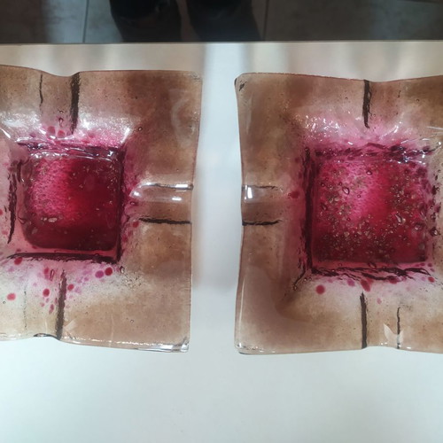 Handmade ashtrays with fusing technique new