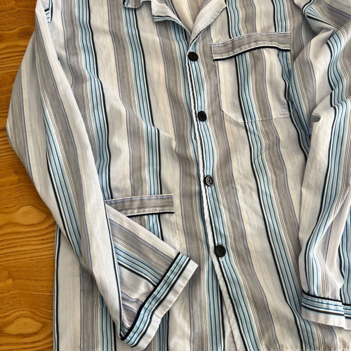 Striped Pyjama Shirt size 54 vintage like new, white and blue