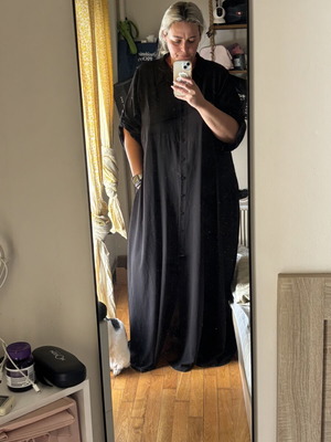 Maxi dress Unalome semi-long with buttons, like new, black