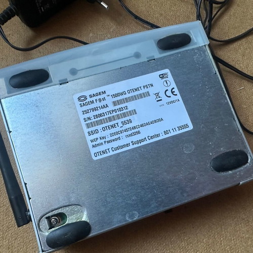 Sagem Fast 1500WG DSL wireless router used, Otenet