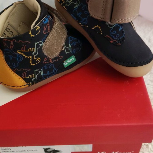 Kickers Sabio marine jaune dinos boots size 19 new