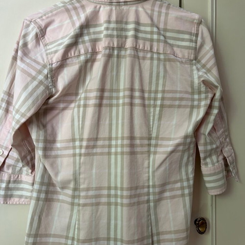 BURBERRY LONDON No S, women's shirt, three-quarter sleeve, elastic fabric. Authentic.