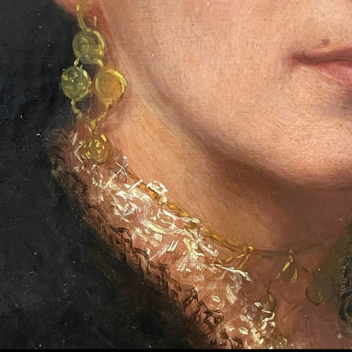 Amiconi Portrait of a Woman Oil Painting on Canvas 1872 like new