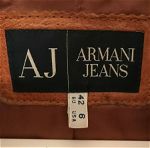 Armani jeans 42 small medium δερμάτινο μπουφάν καμηλό καφέ μπουφάν με λάστιχο στη μέση και φερμουάρ