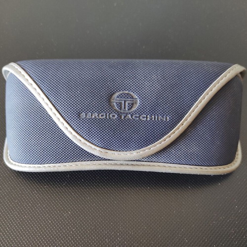 Sergio Tacchini glasses case used, blue with silver details