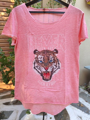 Short-sleeve cotton t-shirt one size pink new, made in Italy