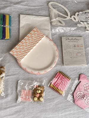 Baby shower decoration set, 10 items, girl theme