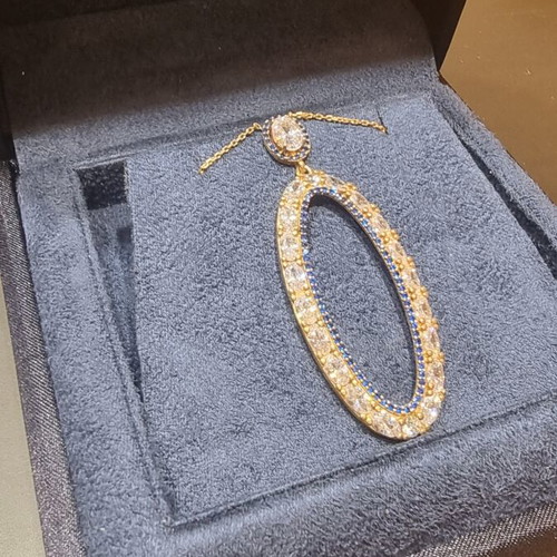 Silver 925 necklace with 24k yellow gold plating and zircon stones