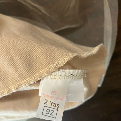 Tulle dress for 2-year-old girl new, beige with gold details