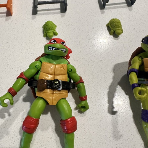 TNMT movie figures used with accessories Leonardo Donatello Michelangelo Raphael