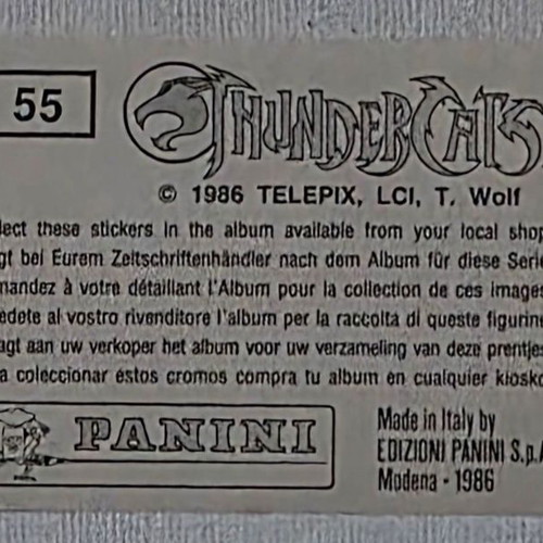 1986 Panini Thundercats Sticker #55