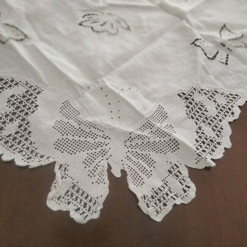 Vintage embroidery with butterflies like new, handmade lace cutwork
