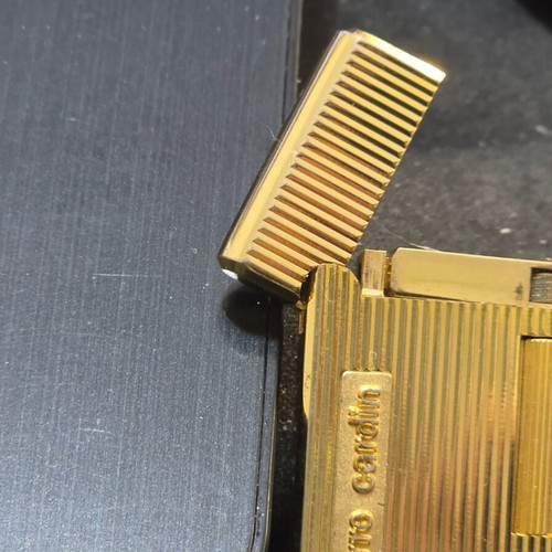 Pierre Cardin vintage slim lighter, gold plated metal